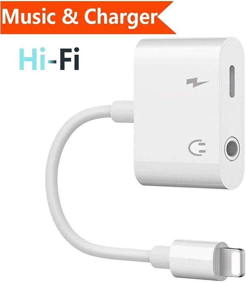 Compatible for Adapter Lighting to 3.5mm Jack Headphone Audio Adaptor Replacement for iPhone 8/8Plus iPhone 7/7Plus X/10 Earphone 3.5mm Jack AUX Audio & Charge Splitter Support iOS 10.3/11 Later