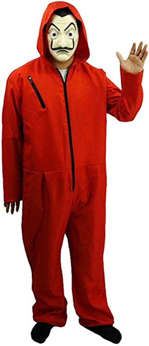 La Casa De Papel Salvador Dali Cosplay Movie Costume Red Coverall Halloween Costume