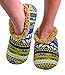 Snoozies Womens Comfy Soft Nordic Knit Fleece Slipper Socks - Blue/Tan, Large