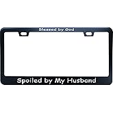 Nosimple Blessed by God Spoiled by My Husband License Plate Frame 6x12 Inches Fits All US Standard Includ 2 Screws