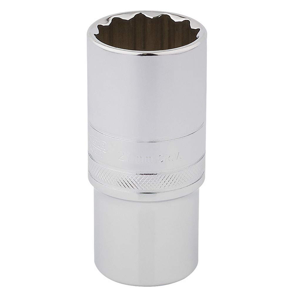 Draper 33841 1/2" Square Drive Hi-Torq 12 Point Deep Socket, 27mm Size