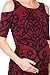 My Bump Women's Cold Shoulder Fitted Maternity Dress W/Side Ruched (Medium, Burgundy/BLK DM)