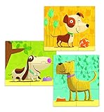 Djeco Progressive Puzzles, Primo Dogs, Multicolor