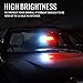 Xprite White & Red 16 LED High Intensity LED Law Enforcement Emergency Hazard Warning Strobe Lights For Interior Roof/Dash / Windshield With Suction Cupsthumb 2
