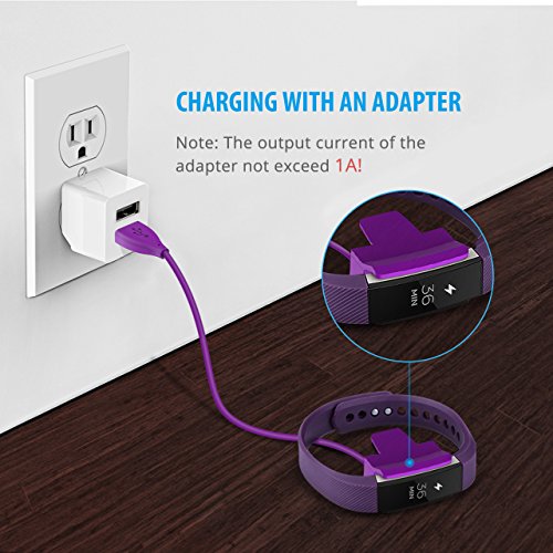 Cablor 2PCS Charger for Fitbit Alta , 30cm Fitbit Alta Replacement USB Charging Cable for Fibit Alta Band Wireless, Quality Power Charging Cord - Purple (No reset button)