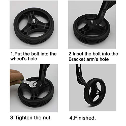 LOOYUAN Training Wheels for 12 14 16 18 20 inch Bike,Bicycle Training Wheels Heavy Duty for Kids Boy Girls Bikes,Designed with Reinforced Metal to Prevent Bending and Falling (Black)