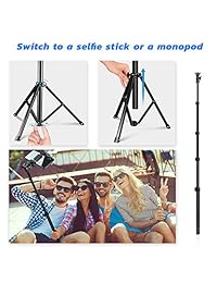 UBeesize 51-inch Selfie Stick Tripod, Detachable and Extendable Phone Tripod for Cell Phone, Compatible with iPhone and Android Phone, Includes Wireless Remote, Cell Phone Holder and Gopro Adapter