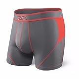 Saxx Mens Kinetic Boxers Underwear Large Storm/Orange