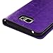 Note 5 Case,Samsung Galaxy Note 5 Case - Mavis's Diary 3D Handmade Wallet Bling Rhinestone Butterfly Lingers Over Flowers Diamonds Purple PU Leather Magnetic Clasp Credit Card Holders Flip Cover