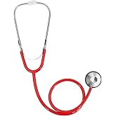 ERDOGLY Kids Stethoscope Toy, Real Working Nursing Stethoscope for Kids, Toddler Doctor Game Kit, Girls Boys Doctor Nurse Cosplay Halloween Costume Accessories, Red