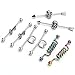JOVIVI Mixed Style 10pc 14G Silver Black Stainless Steel Long Industrial Bar Barbell Cartilage Earrings (White)