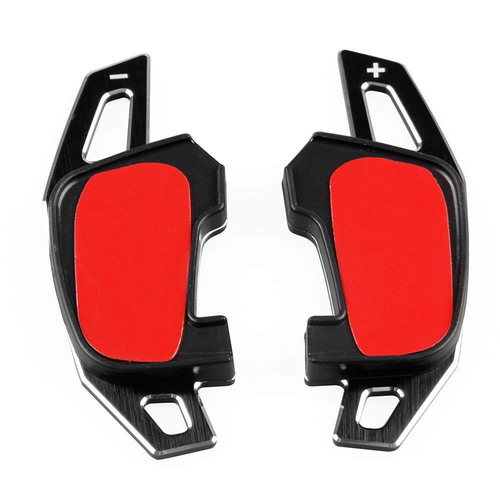 Aluminum Steering Wheel Shift Paddles Shifters Extension For Golf 7 MK7 GTI(Black)