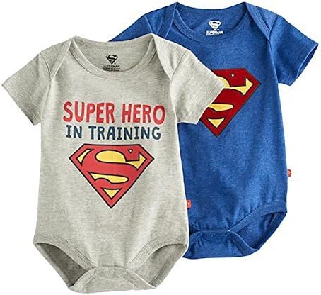 Kids With Character Superman Infant Boys’ 2 Piece Short-Sleeve Bodysuit (12 Months)