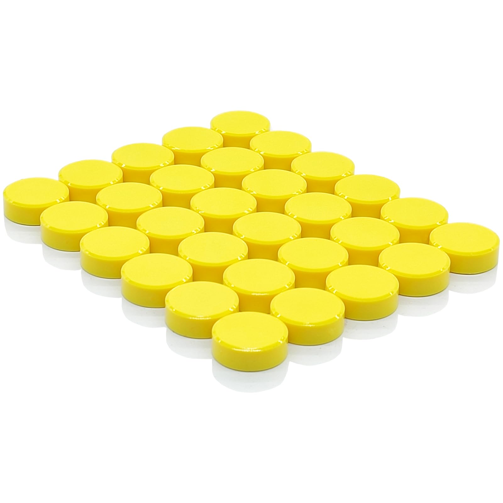 PYJLBX Fridge Magnets – 30 Pack Strong Mini Round Heavy Duty Magnets for Whiteboard, Notice Board, Office & Crafts – Colourful Small Yellow Magnets for Adult, Refrigerator, Memo, School, Home,Kitchen