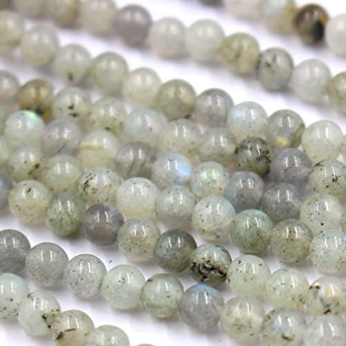 Fashiontrenda Natural Labradorite Round Gemstones Beads for DIY Jewelry Making (4mm)