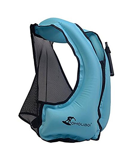 Kingswell Kids Inflatable Swim Vest Teens Life Jacket Portable Buoyancy Safety Aid Vest For Swimming, Snorkeling, Diving-Blue