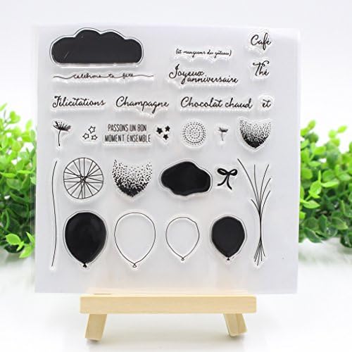 Huiove Balloons Transparent Silicone Rubber Stamp Sheet Cling DIY Scrapbooking Decor
