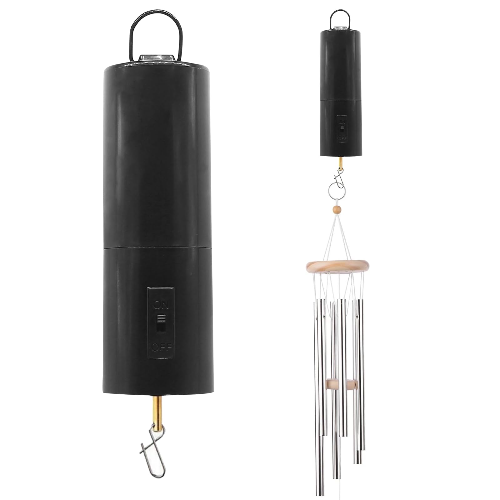 Photo 1 of Moicstiy 1 Pack Wind Spinner Motor Hanging Display Rotating Motor Battery Operated Multi-Purposes Rotatable Hook for Garden Outdoor Decoration(Black)