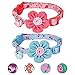 Blueberry Pet Pack of 2 Cat Collars, Lovely Cherry and Floral Prints Adjustable Breakaway Cat Collar with Flower & Bell, Neck 9