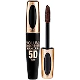 AKARY Colored Waterproof Mascara, 5D Silk Fiber Lash Smudgeproof Eye Lash, Long Lasting, Volumizing, Lengthening, Curling, Washable, Defining, Daily, Party &amp; Stage Use, 5 Shades (02# Brown)