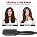 Dallfoll Hair Straightener Brush, 2-in-1 Ionic Enhanced Straightening Brush with Anti-Scald Feature, 30s Fast Ceramic Heating, 12 Heat Levels, Auto-Off Function, Portable Straightening Comb for Homethumb 2