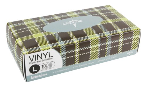 Medline Industries HOME403 Designer Boxed Vinyl Exam Gloves, Latex Free, Large (Pack of 1000)