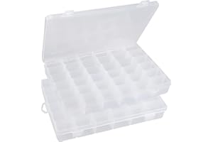 Beoccudo Tackle Box Fishing 3600 Tackle Box Organizer 2 Pack Clear Tacklebox Bead Organizer Box Plastic Organizer Tackle Storage Boxes with Dividers