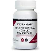 Kirkman Multiple Mineral Complex Pro-Support - Hypoallergenic, 180 Capsules | Comprehensive Mineral Blend, Bones, Muscles &amp; Brain Support, Low-Zinc Evening Formula, Plant-Based, Gluten &amp; Casein Free