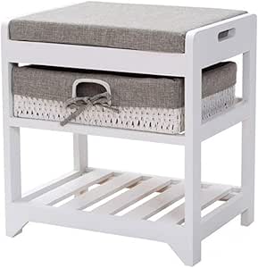 Tuuertge Zapatero Zapatero de Madera Plataforma Asiento cojín Zapatero