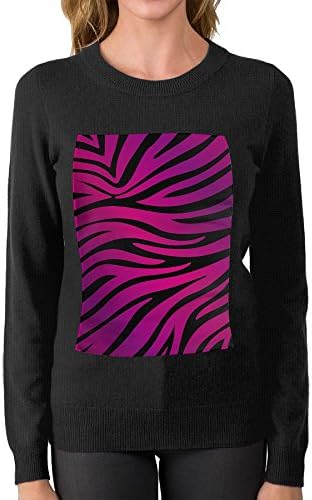 Pink Zebra Stripe Fashion Sweater Crew Neck Custom Boyfriend Colorful