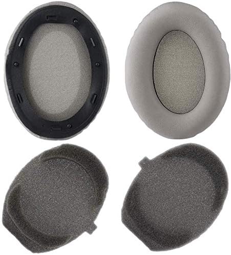Aiivioll Replacement Ear Pads Protein PU Leather Memory Foam Compatible with Sony WH-1000XM3 Wireless Noise-Canceling Over-Ear Headphones (Silver) - Image 3