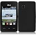 for Tracfone LG 840G LG840G Silicone Jelly Skin Cover Case Black