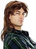 ALLAURA - Joe Dirt Wig Brown Mullet Wigs for Men