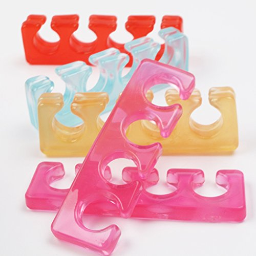 Topfire 2pcs Silicon Toe Seperator Spacer Spreader Strainghtener Bunion Treatment Relief Corrector Pedicure Tool