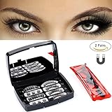 Magnetic Eyelashes 3 or 2 Magnets Magnetic Lashes Natural Full Eye Magnetic Fake Lashes Ultra Thin Magnet Eyelashes 3D False Eyelashes 3 Lash Magnet with Eyelash Applicator(2 Pairs)