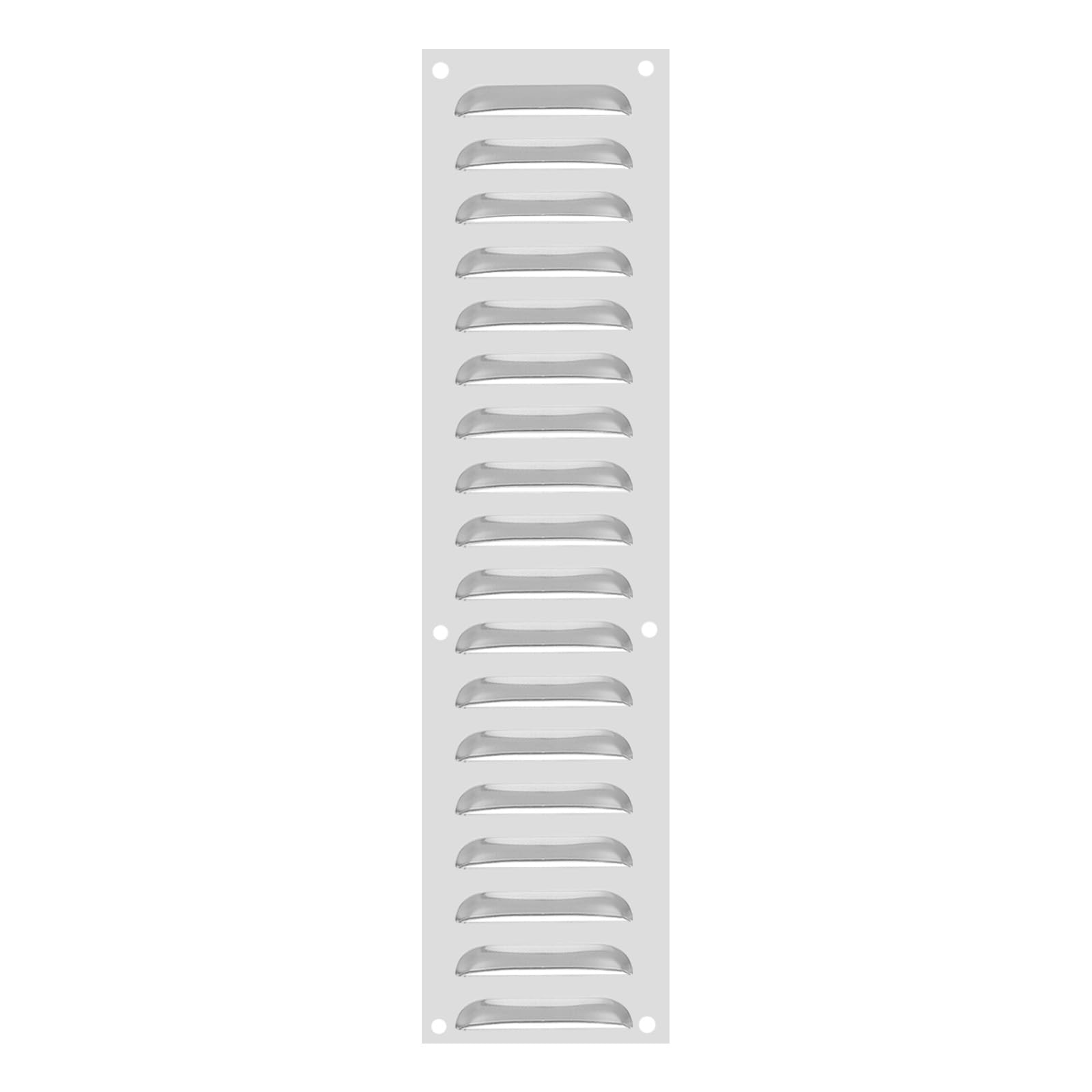 PATIKIL 4 x 16 Inch Aluminum Vent Cover, Screen Air Grille Ventilation Cover HVAC Louvered Grill for Home Kitchen Fireplace Wall Ceiling, Silver Tone