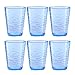 KLIFA- RIPPLE- 16 ounce, Set of 6, Acrylic Tumbler Drinking Glasses Cups, BPA-Free, Stackable Plastic Drinkware, Dishwasher Safe, Ocean Blue