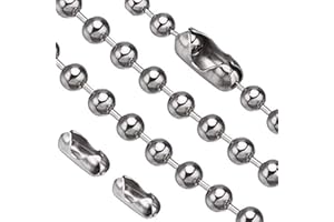 Pull Chain, 2 Pieces 36" Stainless Steel Bead Chain, Great Pulling Force & Rustproof, 6 Size, 3.2mm Ball Chain with 4 Free Ma