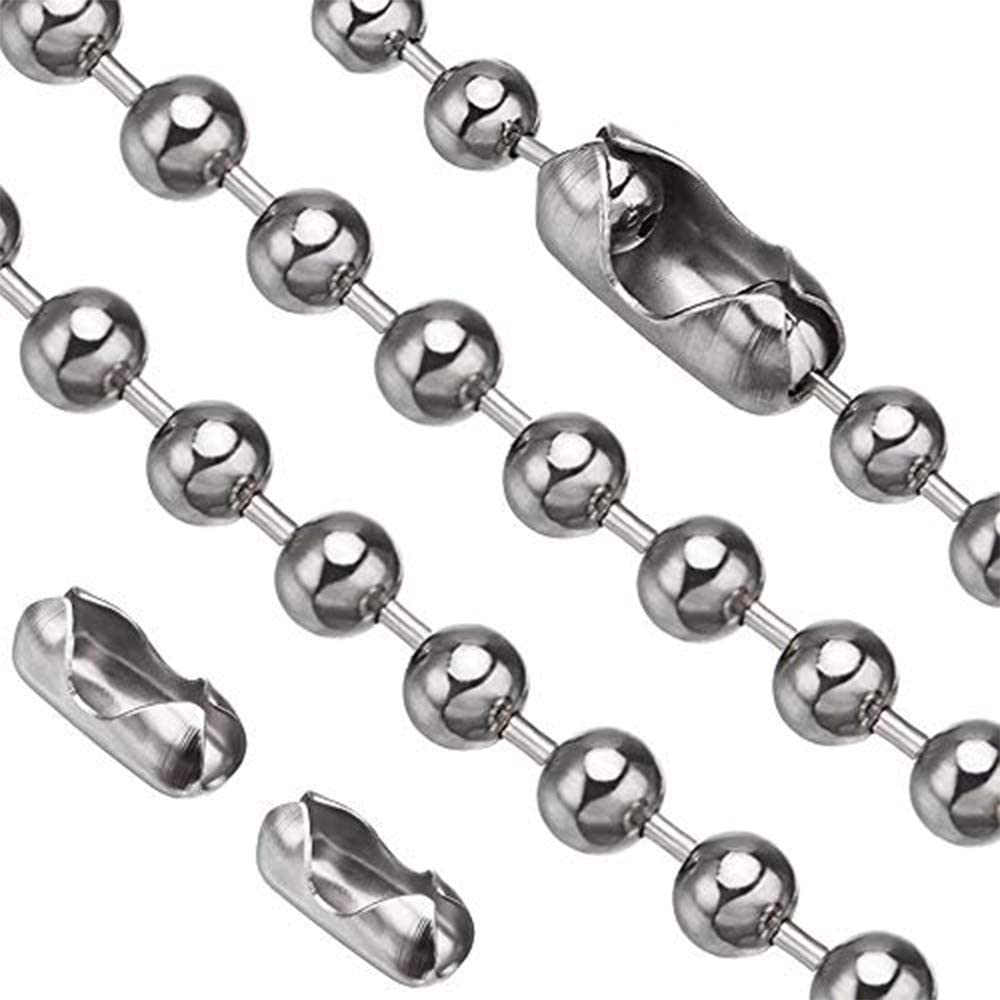 Stainless Steel Ball Chain, 2x 36" Pull Chain, Rustproof, 6 Sizes, 3.2mm - Silver (36 Inch)