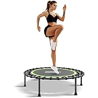 ONETWOFIT 42"/45" Rebounder Trampoline for Adults, Silent Mini Trampoline Indoor Exercise Fitness Trampoline Bungee Rebounder