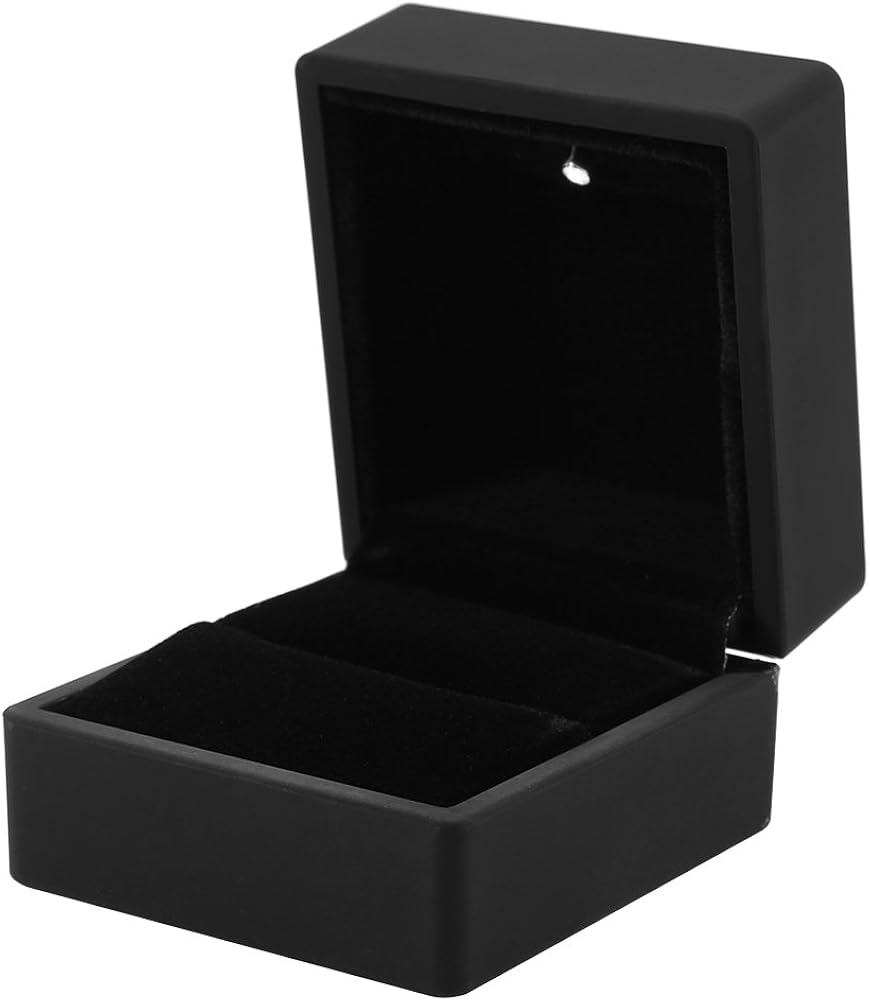 SHRuiDu LED Ring Display Box, Black LED Lighted up Engagement Ring