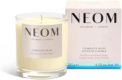NEOM Complete Bliss Scented Candle 1 Wick Blush Rose Lime Black Pepper 185g