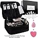 Pro Traveling Makeup Bag - Travel cosmetic bag for women |Includes 11 BONUSES Makeup Must Haves for your Make up kit : 1 Silicone Brush Cleaner, 1 Blender Sponge, 9 Brush Guards Makeup