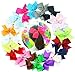 20pcs 5 inches Large Hair Bows Girls Kids Children Grosgrain Ribbon Headbands Alligator Hair Clips