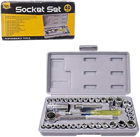 Tool Tech 17520 Mini Socket Set in Hard Case (40-Piece), Variety pack
