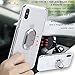 iPhone X Case with 360 Rotating Ring Grip Holder Kickstand Function Magnetic Base, Ultra Slim Thin Hard Scrub Cover with Shockproof Protective for Soft TPU iPhone X(Transparent)