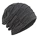 Janey&Rubbins Winter Thick Knit Fur Lined Dip Dye Stocking Beanie Hat Baggy Ski Skull Cap (Black)