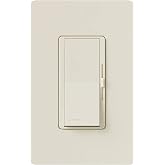 Lutron Diva LED+ Dimmer for Dimmable LED, Halogen and Incandescent Bulbs with Wallplate | 150W/Single-Pole or 3-Way | DVWCL-153PH-LA | Light Almond