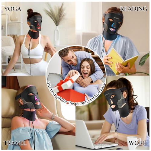FOLOKE LED Light Therapy Mask Skin Care ， LEDs face mask & neck mask Red - Wavelength for Home Use, – Advanced Skincare Made Easy