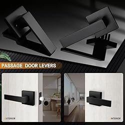 Probrico 6 Pack| Matte Black Passage Levers for